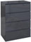 HOMCOM Commode 4 tiroirs, Commode Chambre Meuble de Rangement épuré avec mécanisme de Fermeture en Douceur, Style Moderne, pour Salon, Chambre à Coucher, 53 x 33 x 80 cm, Gris Brillant