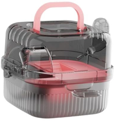 Sharplace Cage à Hamster à Double Couche Polyvalente avec Couvercle Transparent, Habitat pour Hamster, Cage pour Petits Animaux pour Rats, hérisson, Lapin, Rose