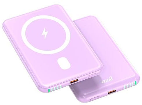 Batteria esterna universale MAGNETICA Power Bank Qi 5000 mAh COOL Viola