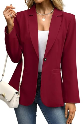 ELLEVEN Damen-Blazer, Business Casual, leichter Anzug - langarm, Slim Fit, Für Arbeit, Büro, Jacke mit Taschen