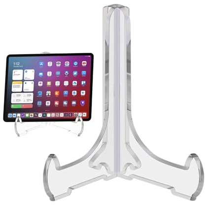 Acrylic Plate Holder - Clear Display Easel Stand, Anti-Slip Support | Acrylic Picture Frame Holder, Photo Display Stand, Sturdy Book for Pocket Watches, Matchbooks, Collectibles, Home Decor
