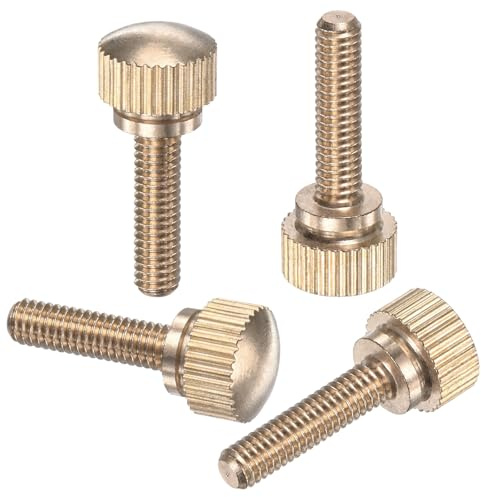 M METERXITY 4-Pack Vis Moletées À Oreilles M4x16mm En Laiton Massif | Tête Ronde Boulons À Grip, Pour Vis De Lunettes/PC Ordinateur, Bout Fileté Moleté