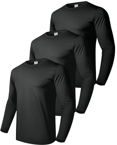 Boyzn Men's 3,4or 5 Pack Cotton T-Shirts, Short/Long Sleeve Crewneck Sport Tees, Cotton Gym Workout Running Shirts for Men