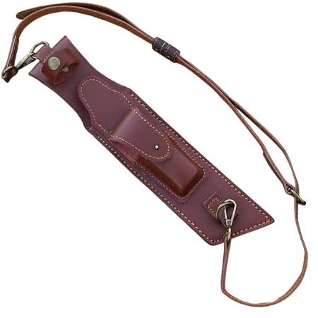 Fundas de cuero para cuchillos portátiles para exteriores con correa cruzada para acampar y amantes