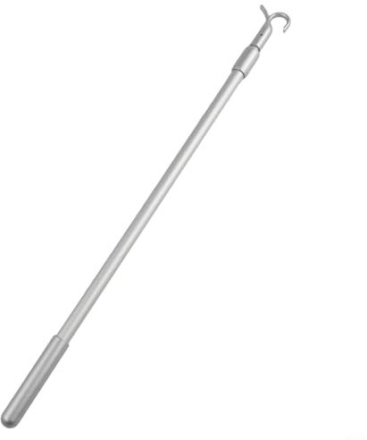 Niceminiwall Barra extensible de la cortina de la ventana con el gancho para el abrelatas de la persiana del tragaluz, construcción de aleación de aluminio, longitud ajustable, 33-60 cm,
