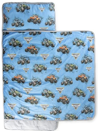 Kinder-Schlafmatte mit integriertem Kissen und Decke – weicher Mikrofaser-Schlafsack für Übernachtungen 51 x 117 cm