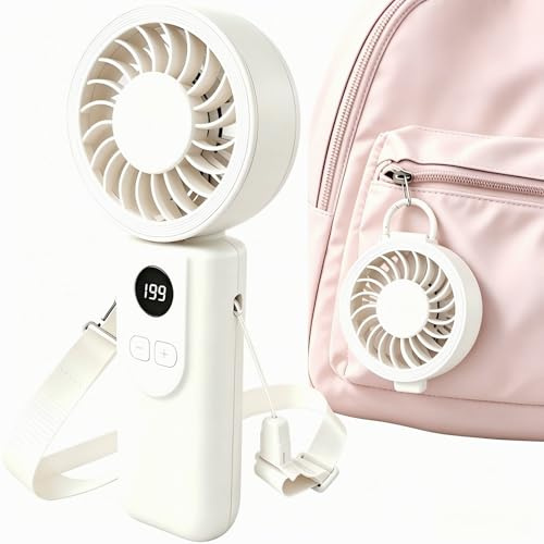 Neuonn Handheld Fan, Fast Speed 4000mAh for 10H+, Lightweight Fan | 3 Using Styles - Hand/Table/Neck, 235g Light for Summer/Travel/Office/Park