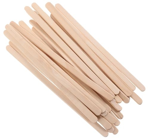 FOYTOKI 100pcs Wooden Waxing Sticks Applicator Spatulas round Edge Khaki Color Safe to Use Versatile for Applying Wax and Shaping Eyebrows
