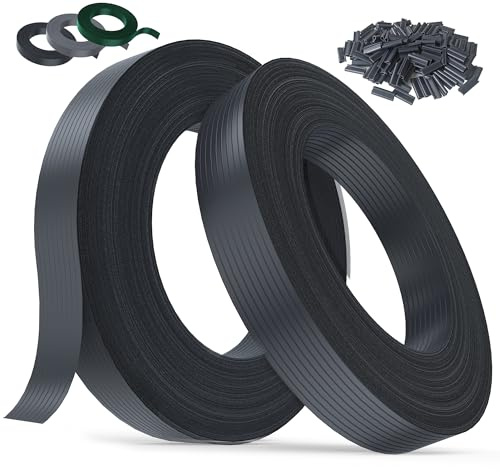 Kit Lamelles Occultantes PVC 4,7cmx150m Bande Brise Vue Jardin Souple et Résistante avec 300 Clips Installation Horizontale ou Verticale pour Panneau Grillagé et Clôture Rigide (Anthracite -RAL7016)