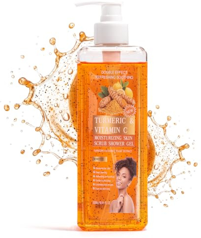 Turmeric and Vitamin C Body Scrub Body Wash 500ml | Gentle Exfoliating Shower Gel Unisex