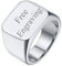 FaithHeart Herren Band Ring Edelstahl personalisierte Glänzed Poliert Siegelring mit Geschekebox personalisierte Ring für Ehefrau