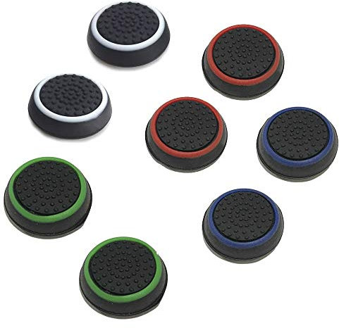 actecom 4 Pares Funda de Goma Compatible con Joystick Mando Sony Playstation Dualshock 4 PS4/Slim/Pro Xbox One Eje L3 R3 Gomas (Cuatro Colores)