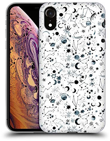 Head Case Designs Offiziell Offizielle Ninola Astrologie Raum Weiß Muster 4 Soft Gel Handyhülle Hülle kompatibel mit Apple iPhone XR