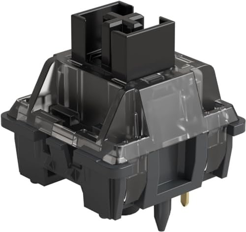 Akko CS Switch per tastiera meccanica, Linear Switch V3 Pro Cream Black, 5 pin 55gf, LED RGB, antipolvere, antispruzzo, interruttore a chiave per tastiera da gioco (45 pezzi, Cream Black)