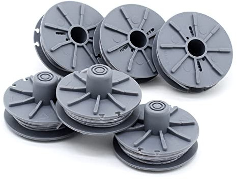 SWNKDG 6 Stücke Ersatzfadenspule 5307-20 für Gardena Turbotrimmer;Ersatzteil für Rasentrimmer 9805, 9806, 9807, 9808, 9809, 9827, 8846, 8847, 8848, 9870, 9872, 9874 – Ø 1,6mm, 6,1m Länge