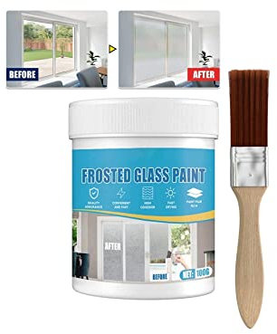 Frosted Glass Spray Paint, Door and Window Shading Frosted Glass Paint, Frost Spray Paint for Glass, Frosted Glass Paint, Waterproof & UV Resistant Matte Hazy Frost, Window Frost Spray (1Pcs)