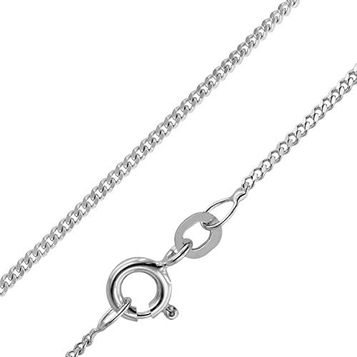 trendor Feine Panzerkette 925 Silber Rhodiniert 1,2 mm breit 41086 | zauberhafter Silberschmuck für Damen und Herren, elegante Geschenkidee