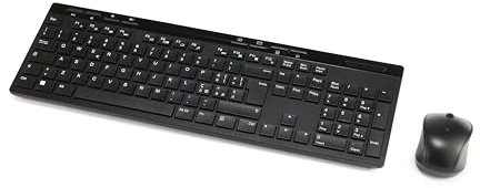 Amazon Basics - Set mouse e tastiera standard, wireless, ricevitore USB da 2,4 GHz, colore: nero, layout IT