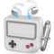 TRONWIN Silikon Airpods Pro Hülle Schutzhüllen Gamepad-Design Case [Kabelloses Laden] mit Airpods Pro Halterung Ohr für Apple Airpods Pro 1. Generation (Hellgrau)
