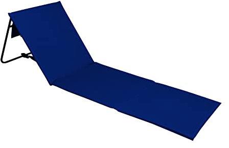 Totò Piccinni Materassino Telo Lettino Mare salvaspazio con schienale poggiaschiena e tracolla per trasporto (Navy Blu Scuro)