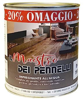 ELEPHANT Impregnante legno esterni per ciclo cerato professionale ad acqua 750ml Maestro (Bianco)