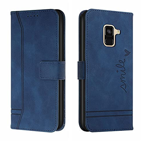 Trugox Handyhülle für Samsung Galaxy A6 2018 / A600 Hülle Klappbar Klapphülle mit Kartenfach Handytasche Handy Schutzhülle Tasche Leder Wallet Flip Case Slim Book Cover - Blau