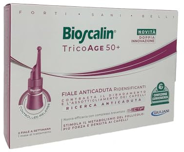 Bioscalin Tricoage 50+ Fiale Capelli Ridensificanti Donna, 8 Fiale