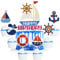 Nautical Cake Toppers 7-Piece Set Helmsman Happy Birthday Sailboat Anchor Rudder Decoration, Boys and Girls Sailor Birthday Party, Baby Shower, and Kids Sailing Theme Party Whale Decoration. SugarGera