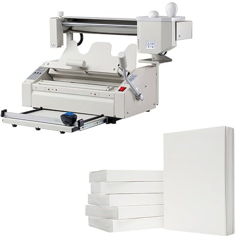 STMKB Thermobindegerät, Manueller Heißklebe-Buchbinder Im A4-Format Mit Fräsendem Buchrücken, Rauerer Bindegerät, Elektronische Digitale Temperaturregelung, Bindestärke: 0,1 Mm–40 Mm