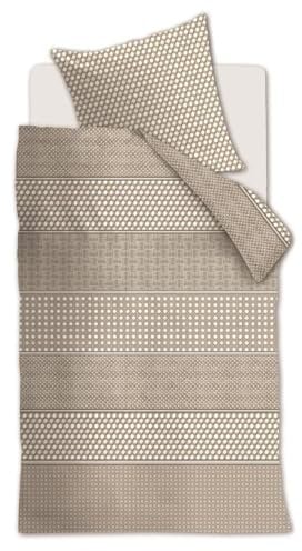 Riviera Maison Renforcé-Bettwäsche-Garnitur Rattana Farbe Natural Größe 155x220+80x80