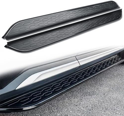 Lot de 2 marchepieds pour Ford Ranger 2023 et 2024 NerfBar - Pédale latérale en aluminium noir (avec supports)