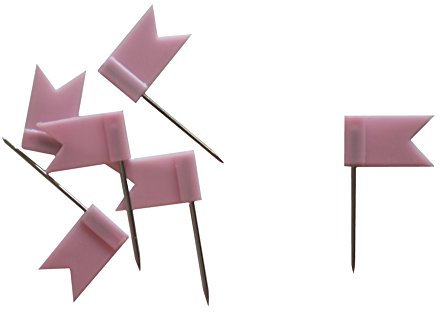 dalipo 31015 - Markiernadeln Fahne, Pinnwandnadeln/Fähnchennadeln, 50 Stück (Rosa)