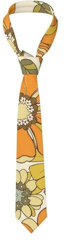 Poadnly Bunte Retro 70er Jahre Blume, Krawatten Herren Krawatten Polyester Neuheit Dünne Krawatte Für Hochzeit Party