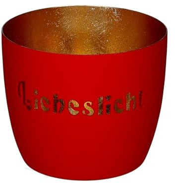 Giftcompany Madras Windlicht M Liebeslicht rot/Gold 8,5cm
