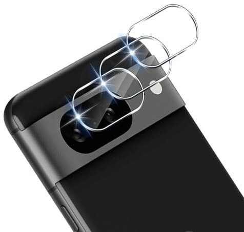 Xunzii 3 Stück Kameraschutz für Google Pixel 8 für Panzerglas, 9H Härte Anti- Kratzer Linse Schutzfolie, HD Klar Linse Glas Folie Anti-Kratzen Hinten Kamera Schutz