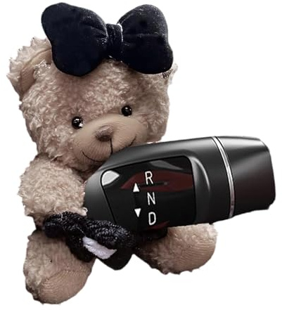 OAJABBGE Entzückender Plüschbär Auto Gangschaltung Dekoration Armaturenbrett Ornament Für Scheibenwischer Reflektor Zubehör Niedlicher Bär Rückspiegel Hängedekoration