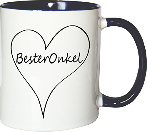 Mister Merchandise Kaffeebecher Tasse Bester Onkel Teetasse Becher Weiß-Blau