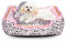 Gigreinc Cute Pink Puppy Sleeping Matte Bett mit Leopard Muster, Rund, Quadratischer Form Katze Hund Sofa Bett Pet House Nest Cave, M, Square Bed