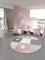 Teppich-Traum Kinderzimmer Teppich Spiel & Baby Teppich Herz Stern Punkte Design in Rosa Weiß Grau 200 cm rund