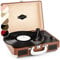AUNA Peggy Sue - Tocadiscos de Vinilo, Reproductor de vinilos, accionamiento por Correa, Altavoces estéreo, Puerto USB, reproducción y digitalización, Control de Volumen, Salida línea, Marrón