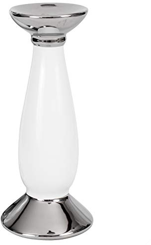 botle Weiß Silber Keramik Kerzenständer 31 cm Kerzenhalter Stand Hochzeit Tischdekorat (25 cm)