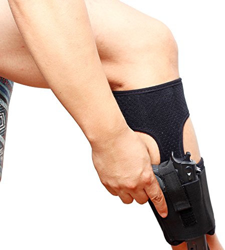 Gexgune Knöchel Holster für verdeckte tragen 1PC atmungsaktive verstellbare Bein tragen Pistole Pistole Holster mit Magazin Beutel für G1ock 27,42,43.