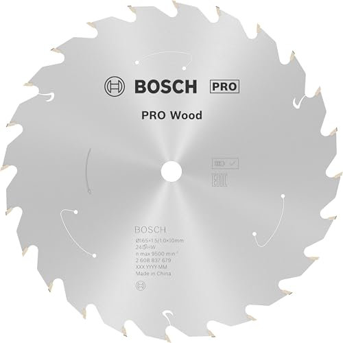 Bosch Accessories Lama Per Sega Circolare Standard For Wood (Legno, 165 x 10 x 1.5 mm, 24 Denti, Accessorio Per Sega Circolare A Batteria)