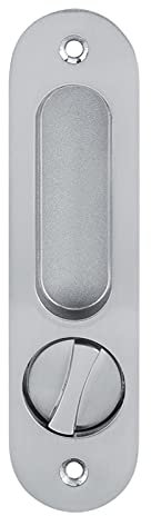 Serratura per porte scorrevoli con chiavi, serrature invisibili Set di serrature antifurto in legno per hardware per mobili in legno per fienile, adatto per armadio da bagno Cucina balcone(Argento)