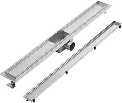 Milano Tile Insert Linear Brushed Stainless Steel Shower Drain - 600mm