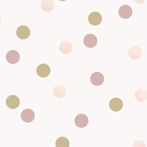 Superfresco Easy Papier peint intissé Plumetis 1000 x 53cm Or, Rose | Revêtement Mural, Tapisserie | Ambiance Facile à poser et à Enlever