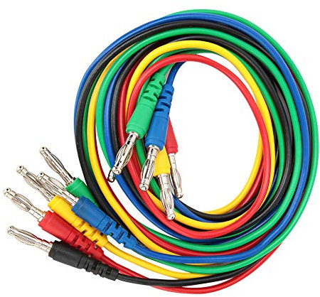 Multimeter Messleitungen Bananenstecker Krokodilklemme, 5 stücke P1043 4mm Bananenstecker Kabel Doppelkopf Testclip Multimeter Kabel Testleitung, Messleitungen für Multimeter