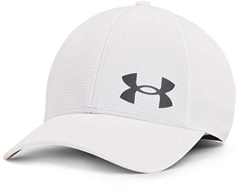 Under Armour Mens Isochill ArmourVent STR caps, Weiß / / Pitch Grau (100), M/L, 33