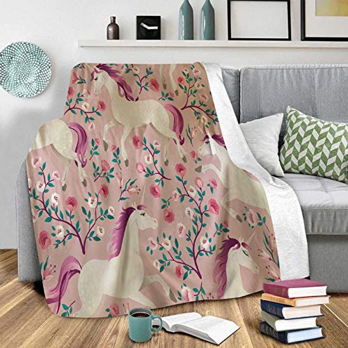 YEARGER Kuscheldecke, Einhorn Decke, Kuschelige Und Dekorative Flanelldecke Für Kinder Mädchen, Sherpa Fleece Decke,Wohndecken (150x200 cm,#02)
