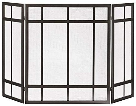 Kaminschutz ABL 3-Panel-Folding Kamin Bildschirm, Dehnbare Schmiedeeisen Funkenschutzzaun, Baby-Kamin-Schutz for Kamin Holzofen Pelletofen, H-80CM
